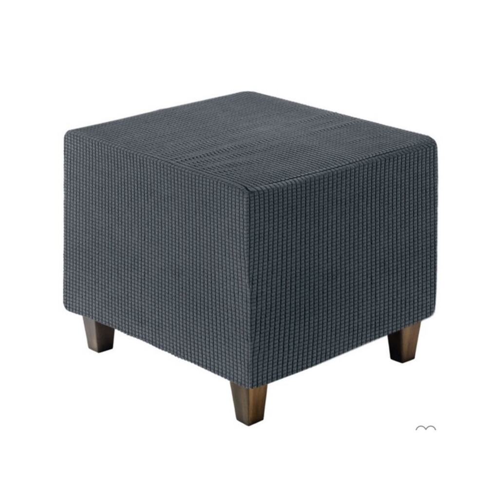 Square Jacquard Ottoman Slip Cover Medium Size